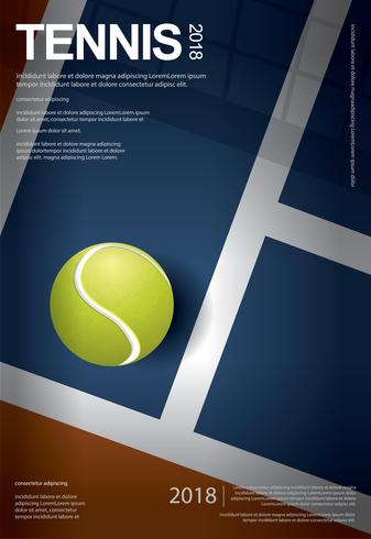 Ilustração de vetor de cartaz de campeonato de tênis