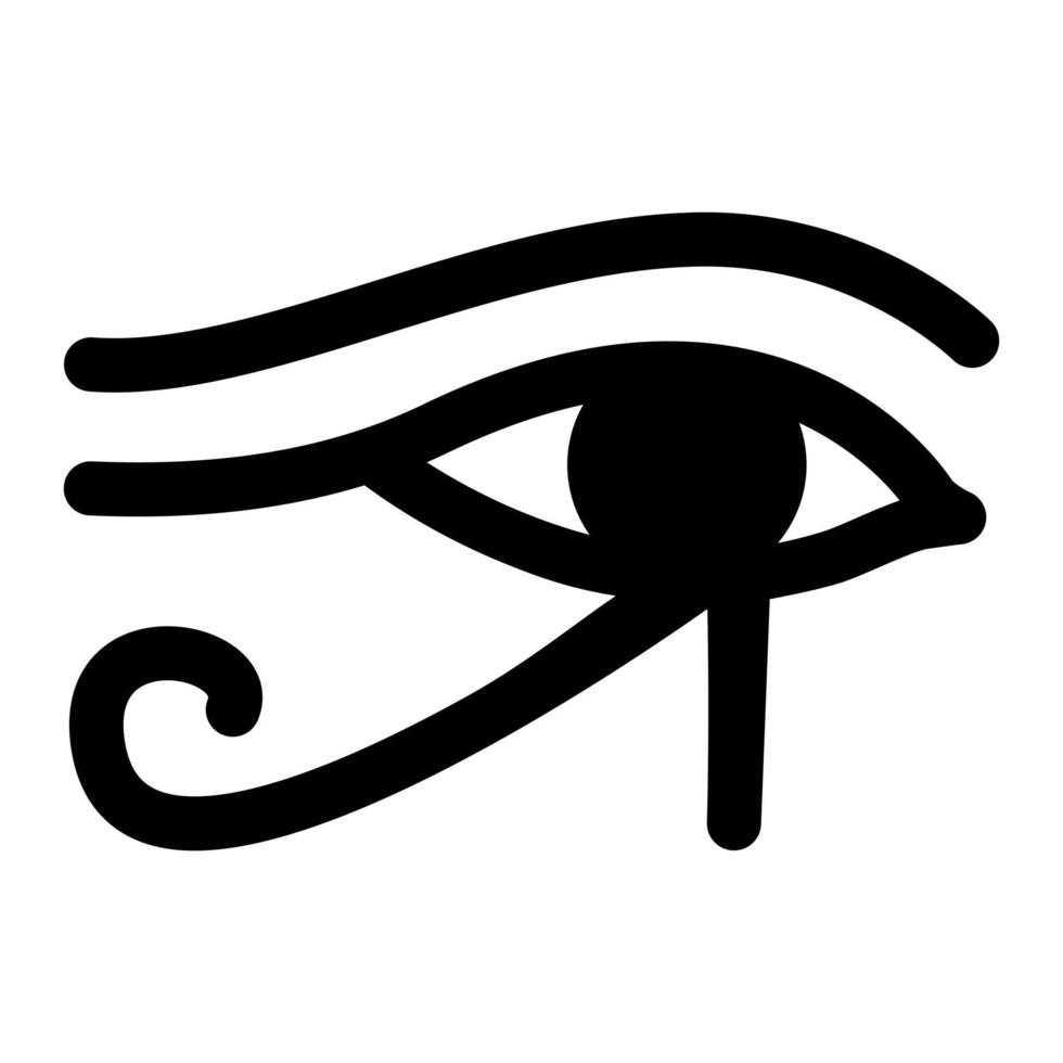 ícone de horus de olho. símbolo preto ordem divina e fertilidade. amuleto protetor uadzhet do mal com poder espiritual e sabedoria vetorial mágica. vetor