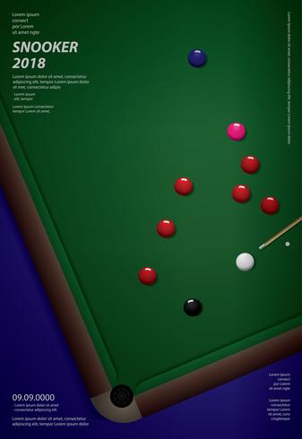 Snooker Championship Poster Design Template Ilustração Vetor