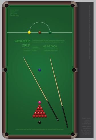 Snooker Championship Poster Design Template Ilustração Vetor