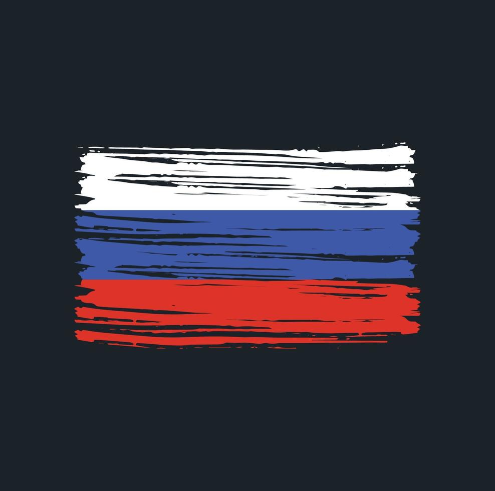 pinceladas de bandeira da rússia. bandeira nacional vetor