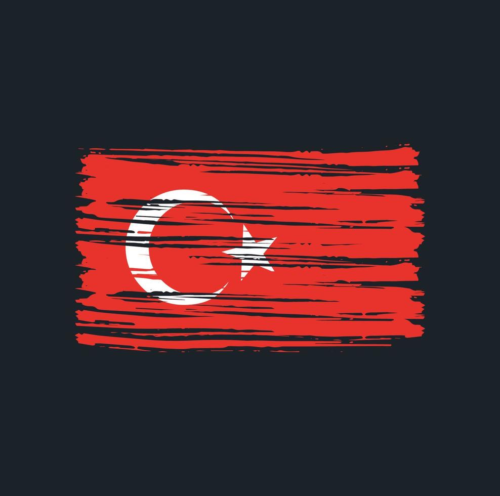 pinceladas de bandeira da turquia. bandeira nacional vetor