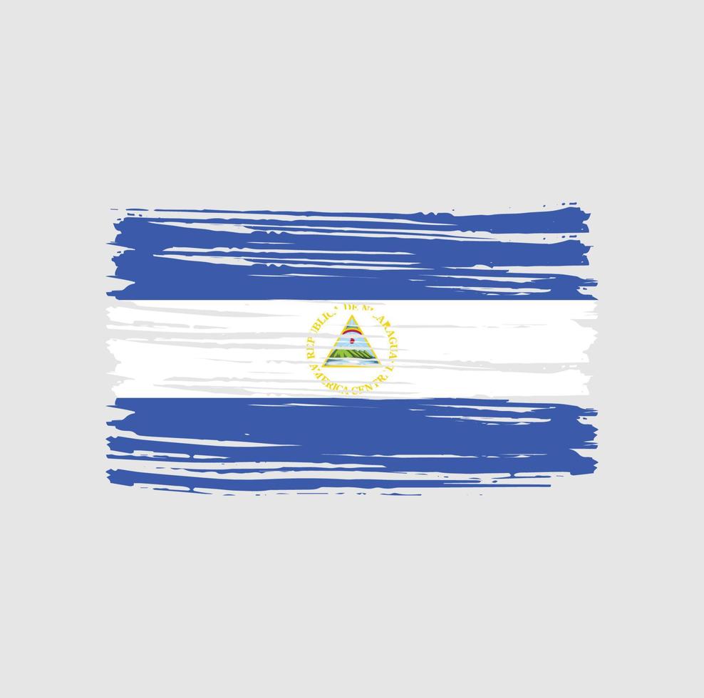 pinceladas de bandeira da nicarágua. bandeira nacional vetor