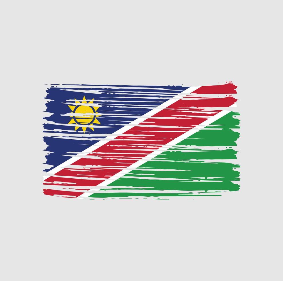 pinceladas de bandeira da namíbia. bandeira nacional vetor