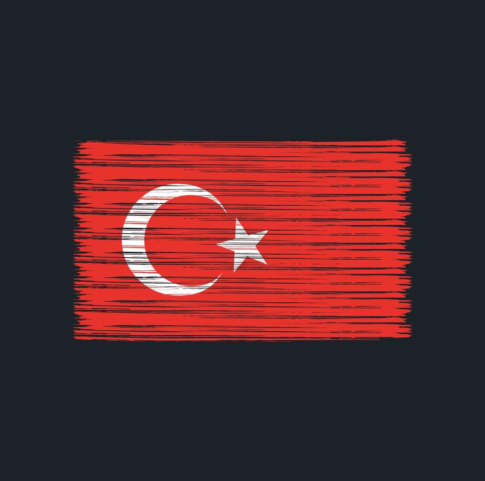 escova de bandeira da turquia. bandeira nacional vetor