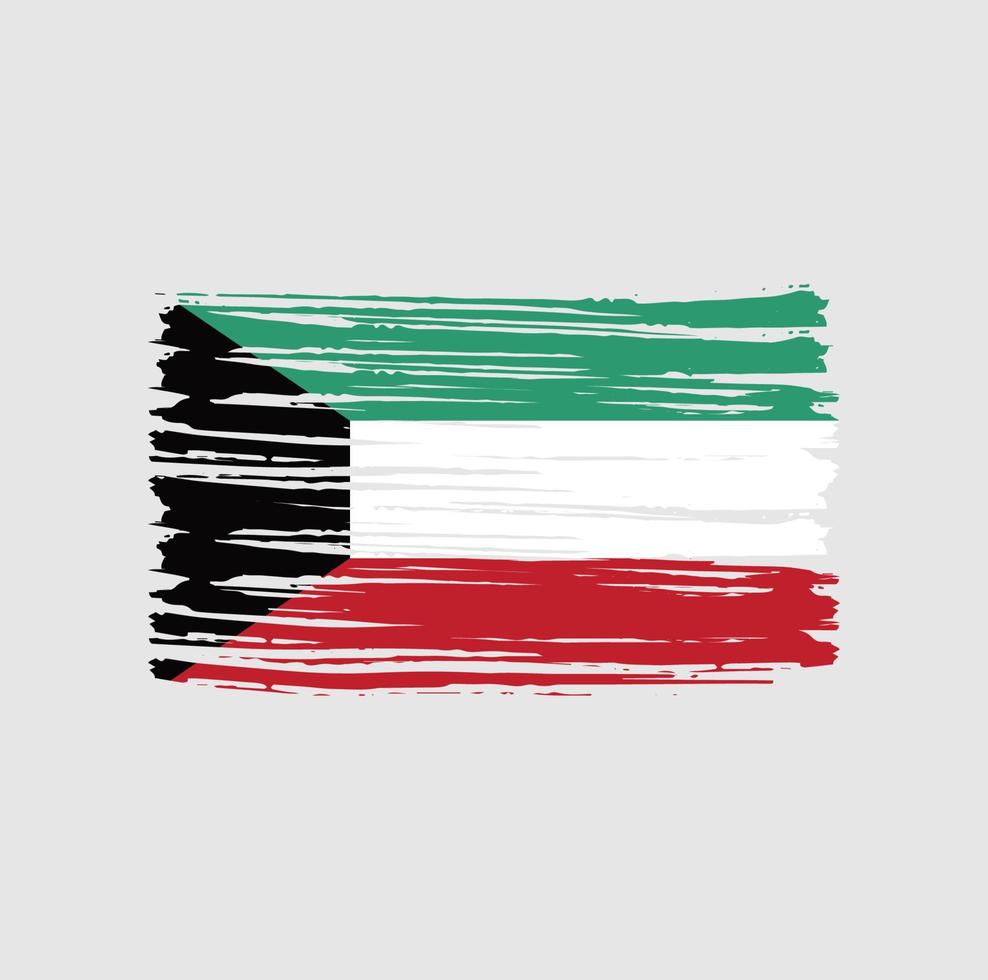 pinceladas de bandeira do kuwait. bandeira nacional vetor