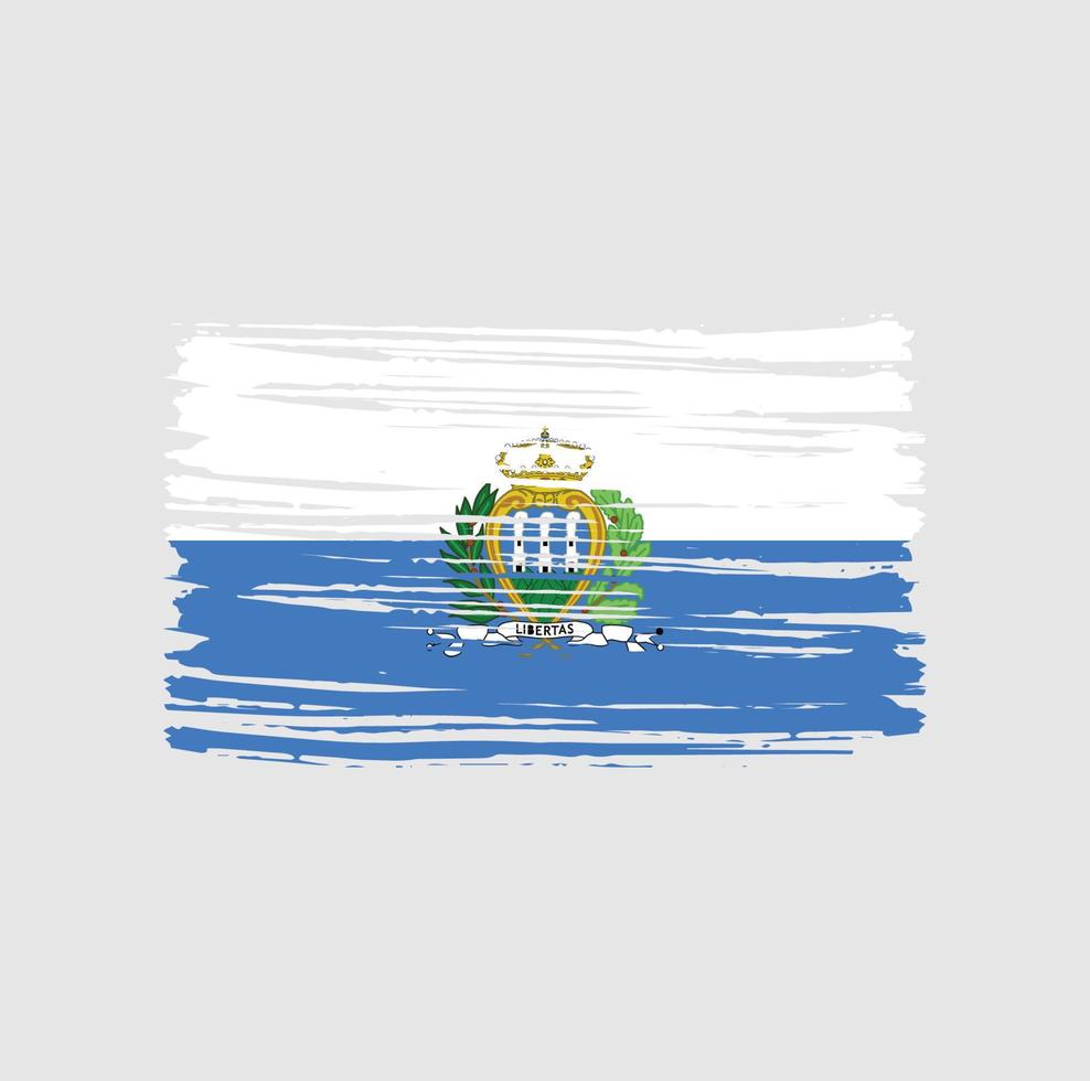 pinceladas de bandeira de san marino. bandeira nacional vetor