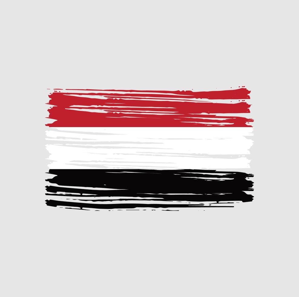 pinceladas de bandeira do iêmen. bandeira nacional vetor