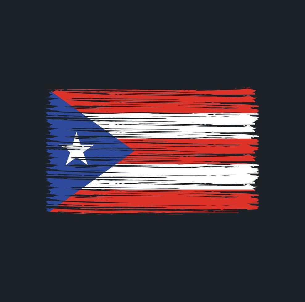 pincel de bandeira de porto rico vetor