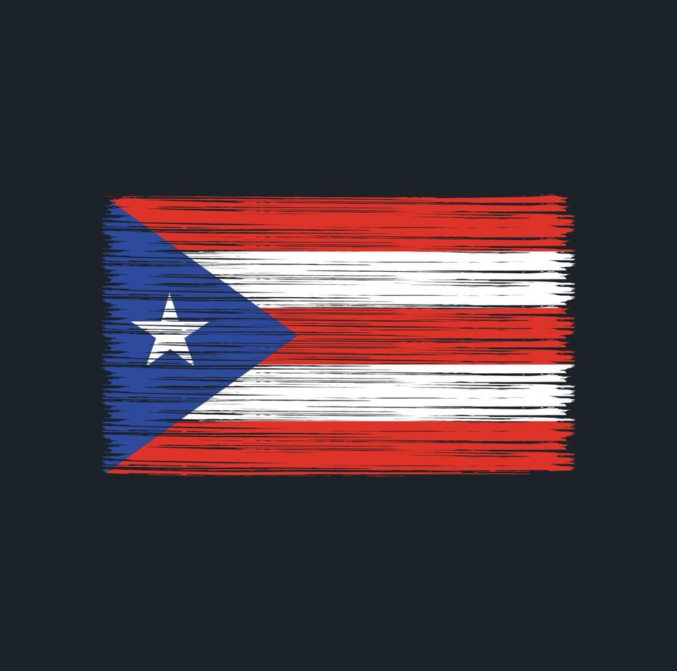 pincel de bandeira de porto rico. bandeira nacional vetor