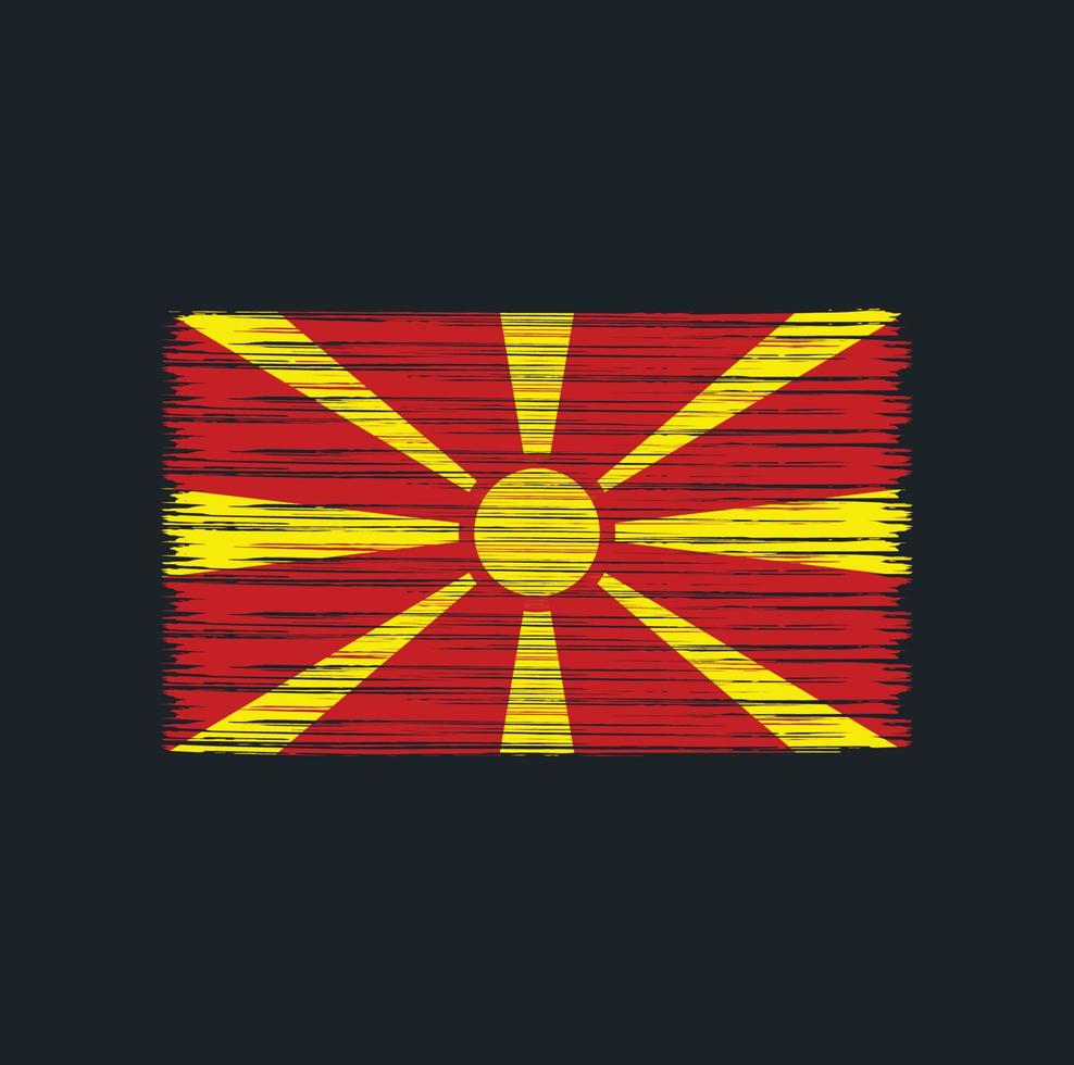 pincel de bandeira da macedônia do norte. bandeira nacional vetor