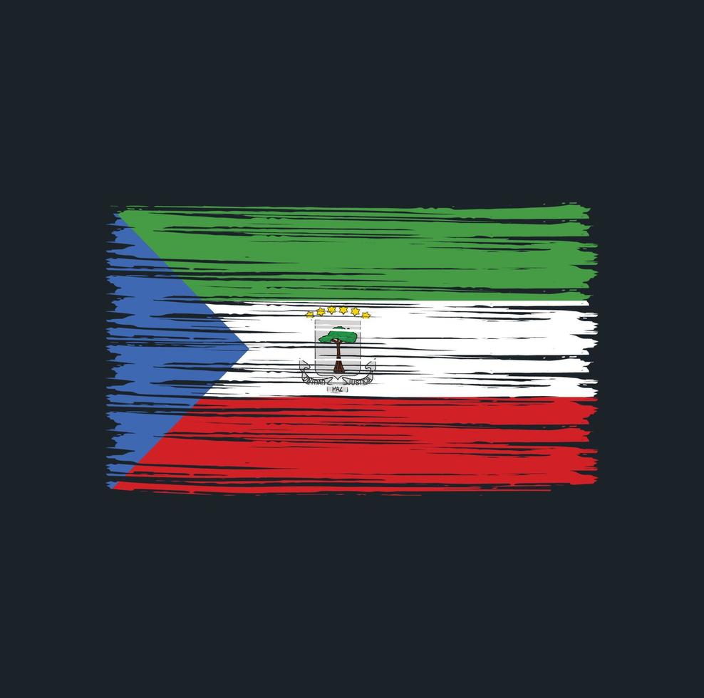 pincel de bandeira da guiné equatorial vetor