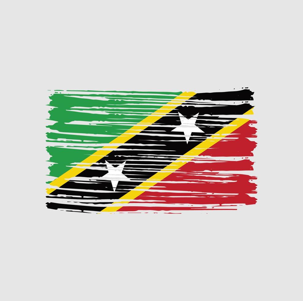 pinceladas de bandeira de São Cristóvão e Névis. bandeira nacional vetor