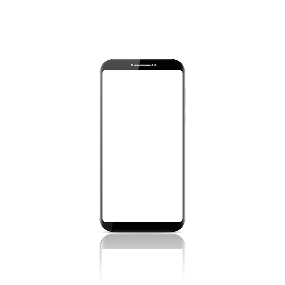 novo estilo moderno de telefone inteligente móvel realista. smartphone vetor isolado no fundo branco.