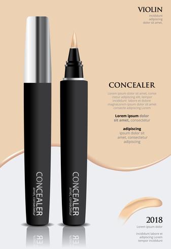 Modelo de cartaz Design Concealer com ilustração vetorial de pacote vetor