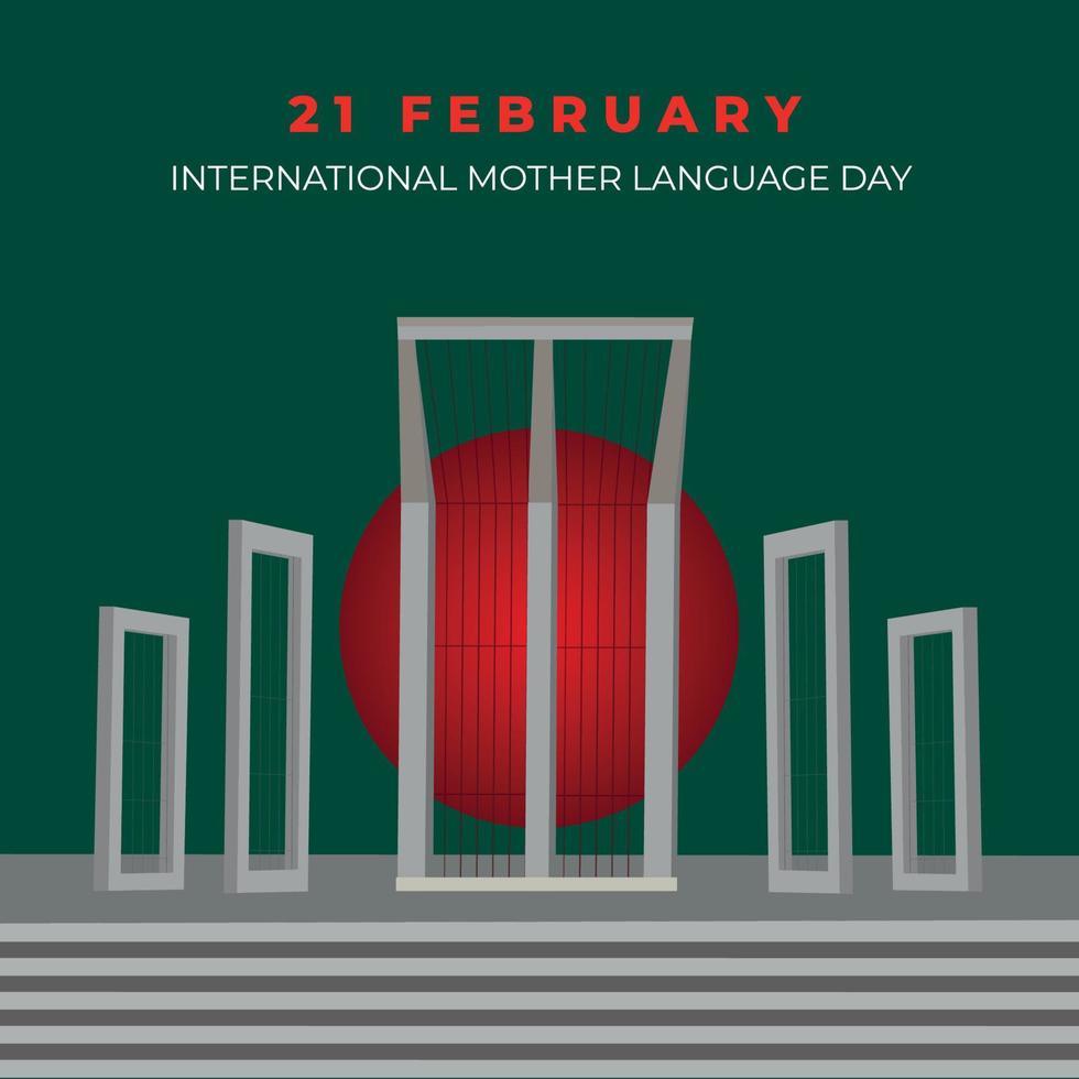 dia internacional da língua materna no banner de postagem de mídia social de bangladesh vetor