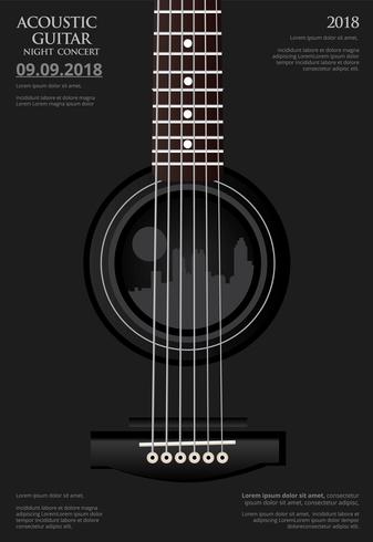 Guitarra Poster Poster Background Template Ilustração Vetor