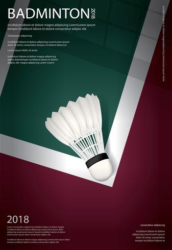 ilustração em vetor cartaz campeonato badminton