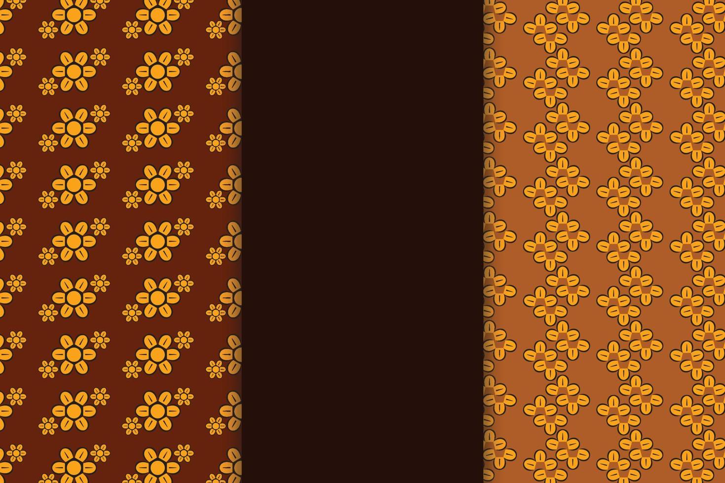 conjunto de padrão sem emenda de vetor de motivo moderno de textura batik marrom.