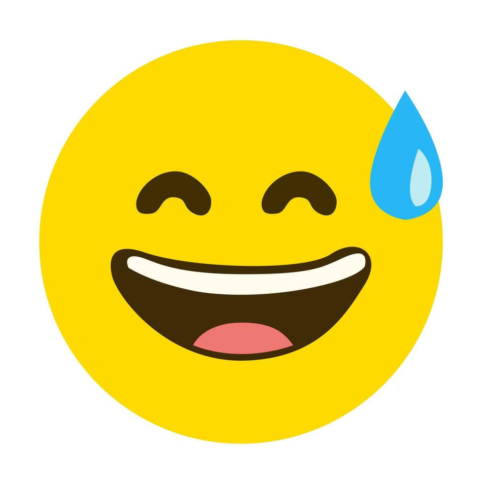 o emoji de expressão amarela tem um pequeno cansaço ou culpa. vetor