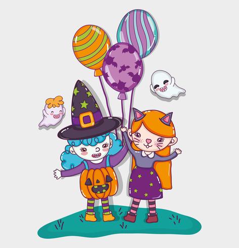 Desenhos animados bonitos de Halloween vetor