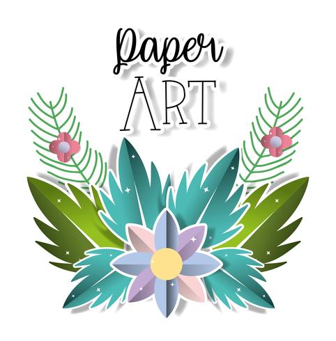 Paisagem de arte de papel vetor