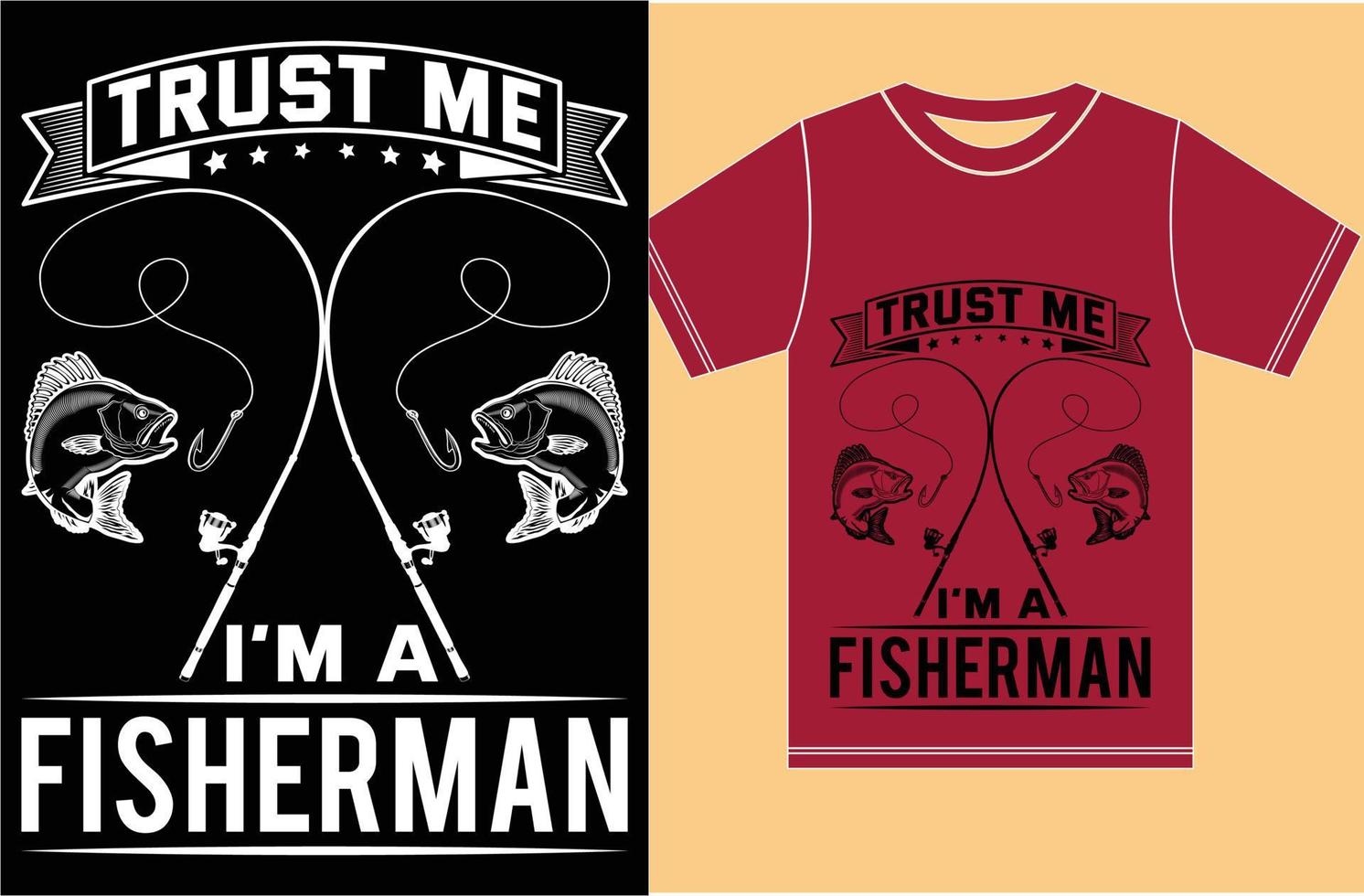 confie em mim que eu sou um design da camisa do amante t de fisherman.fishing. vetor