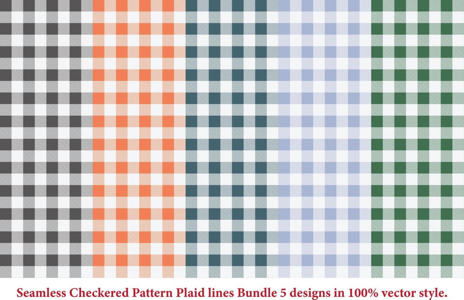 padrão de linhas xadrez pacote xadrez 5 designs vetor argyle, tartan, textura de tecido sem costura tartan em estilo retro abstrato