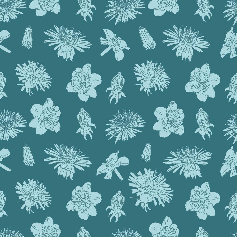 fundo floral sem costura com flores de flor para têxteis de moda, gráficos, planos de fundo e artesanato vetor