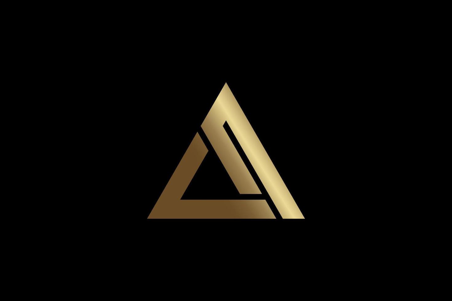 modelo de logotipo de triângulo de ouro abstrato vetor