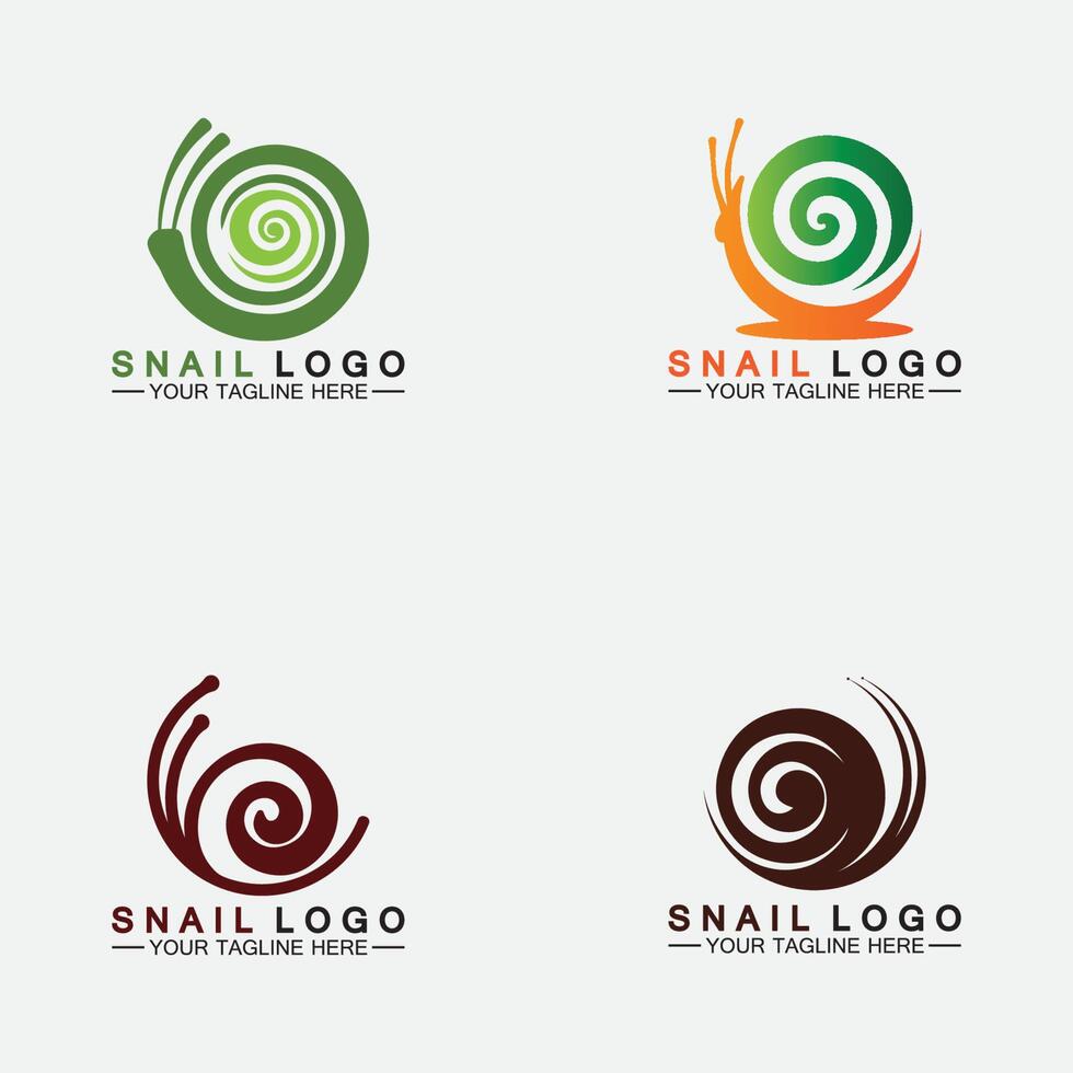 definir design de ilustração de ícone de vetor de modelo de logotipo de caracol