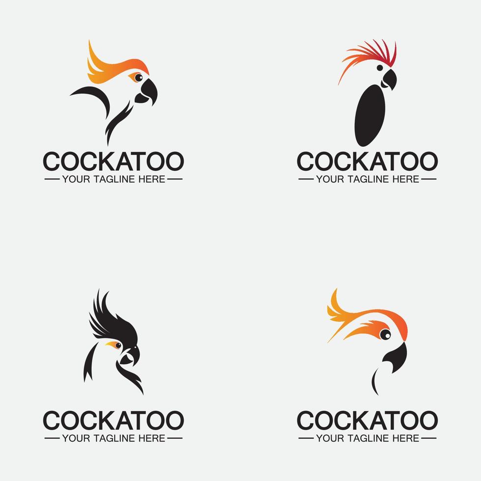 definir modelo de vetor de design de logotipo de pássaro papagaio cacatua