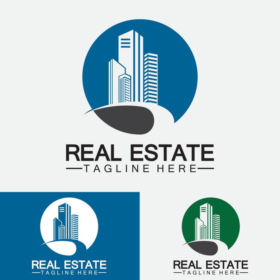 modelo de logotipo de negócios imobiliários, construção, desenvolvimento imobiliário e vetor de logotipo de construção