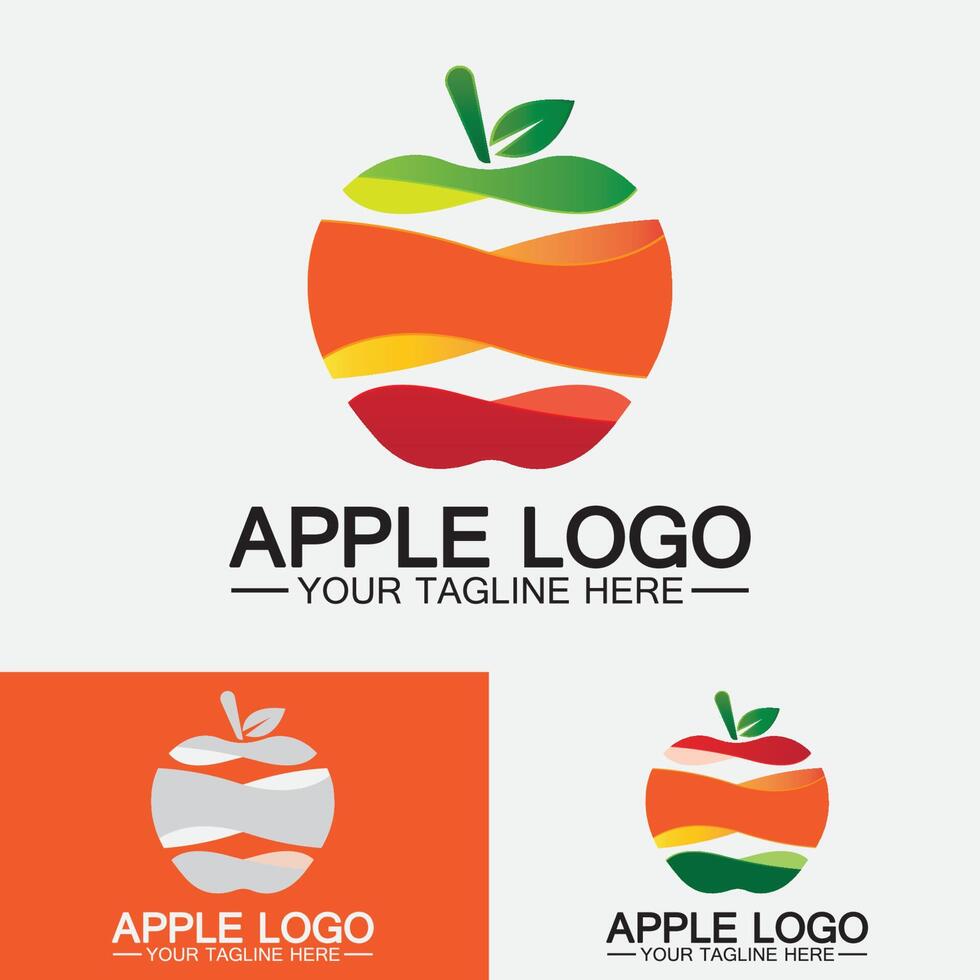 logotipo da maçã. design de comida saudável de frutas.modelo de vetor de inspiração de design de logotipo de maçã