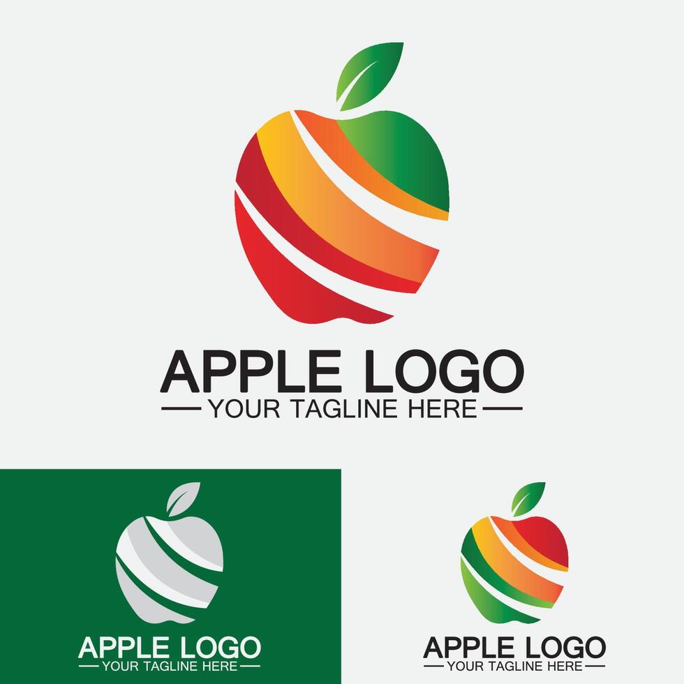 logotipo da maçã. design de comida saudável de frutas.modelo de vetor de inspiração de design de logotipo de maçã