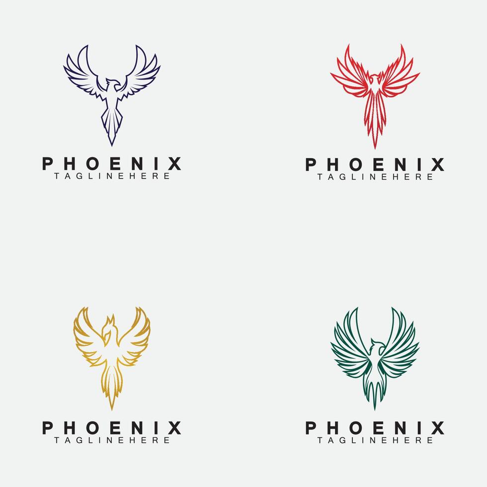 definir modelo de design de ilustração vetorial de logotipo de fênix vetor