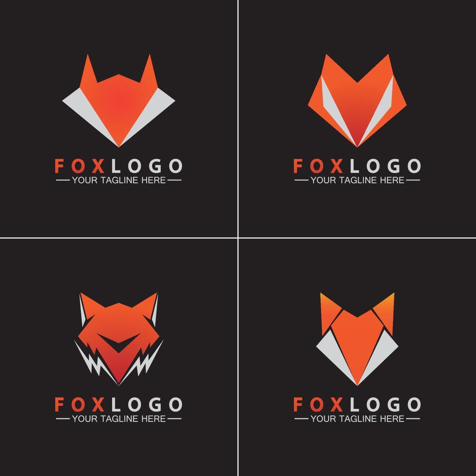 definir modelo de design de ilustração vetorial de logotipo de raposa vetor