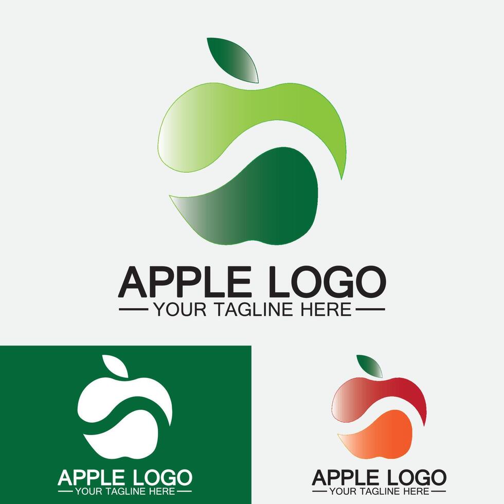 logotipo da maçã. design de comida saudável de frutas.modelo de vetor de inspiração de design de logotipo de maçã