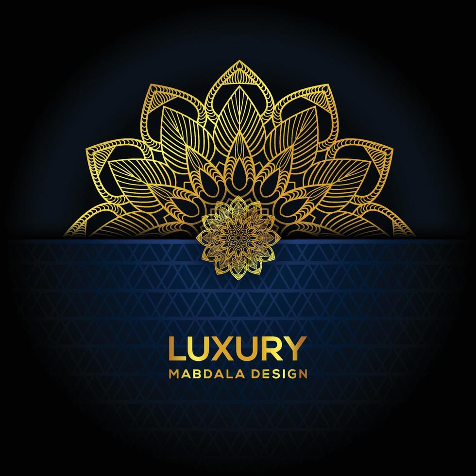 design de fundo de moldura de mandala de luxo dourado vetor