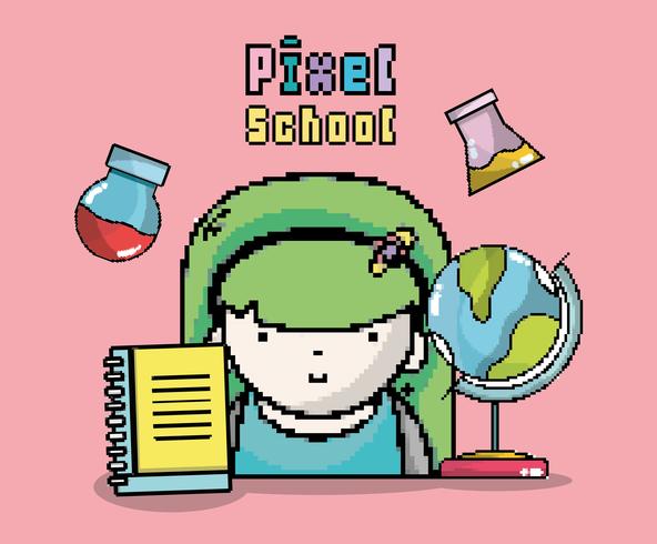 Arte da escola de pixel vetor