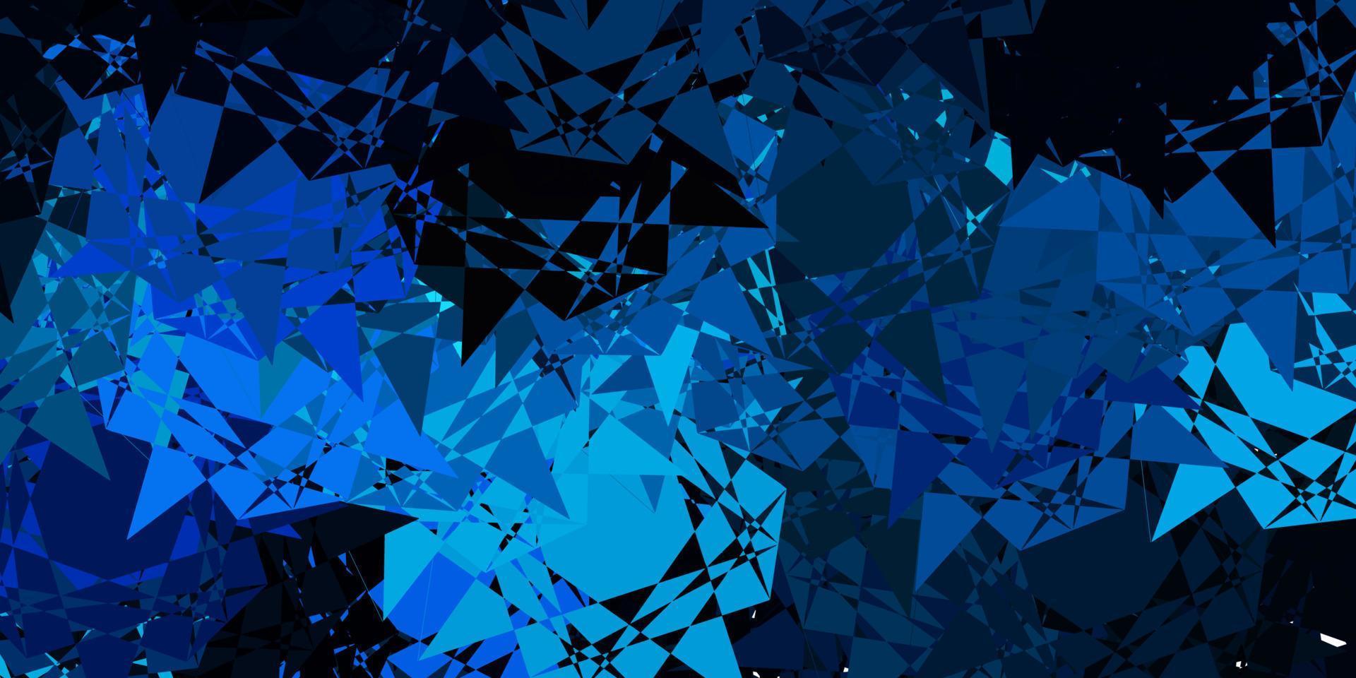 pano de fundo vector azul escuro com triângulos, linhas.