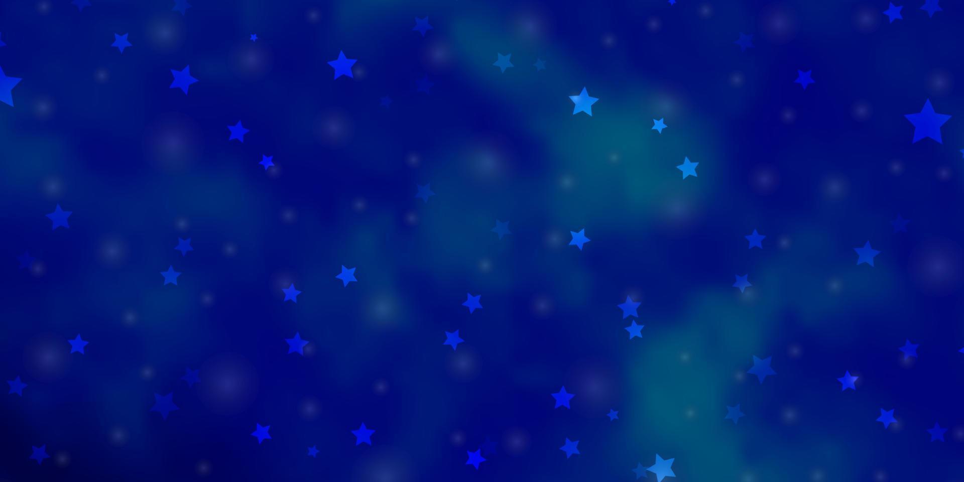 fundo vector azul claro com estrelas coloridas.