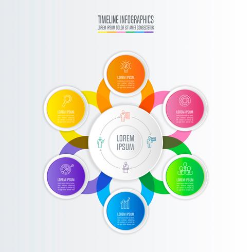 conceito de negócio infográfico design com 6 opções. vetor