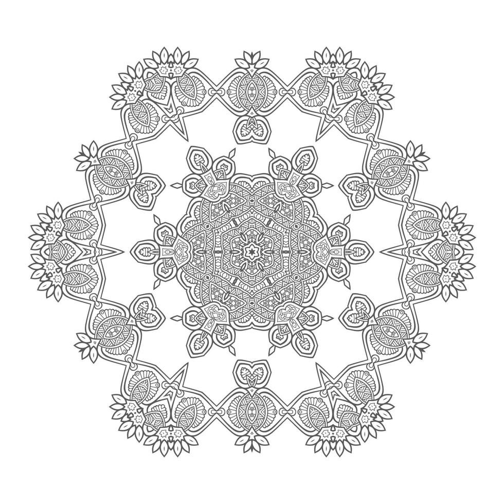 vetor de mandala de arte de linha para design