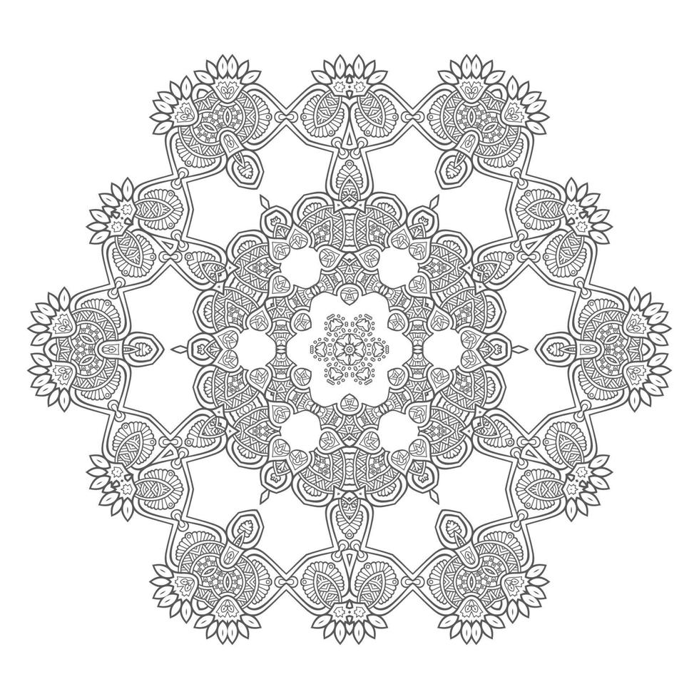 vetor de mandala de arte de linha para design