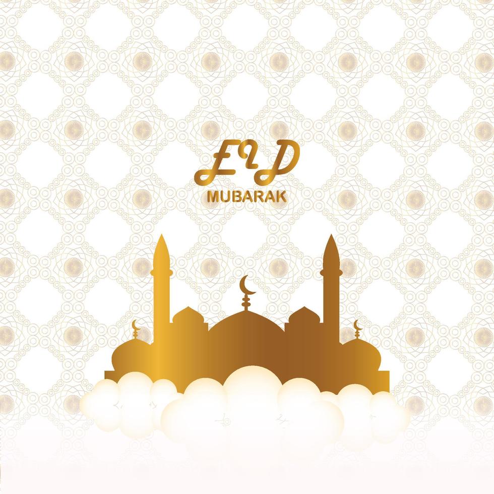 cartão de felicitações ou banner de evento para receber eid al-fitr vetor