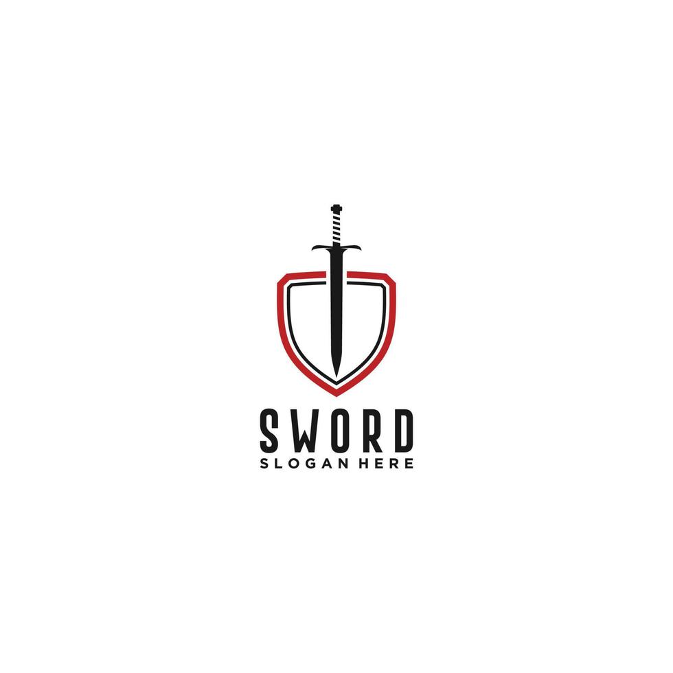 vetor de modelo de logotipo de espada, ícone em fundo branco