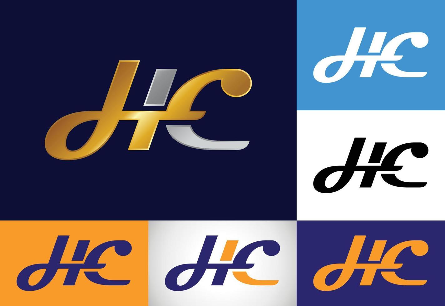 vetor de design de logotipo de letra inicial hc. símbolo gráfico do alfabeto para identidade de negócios corporativos