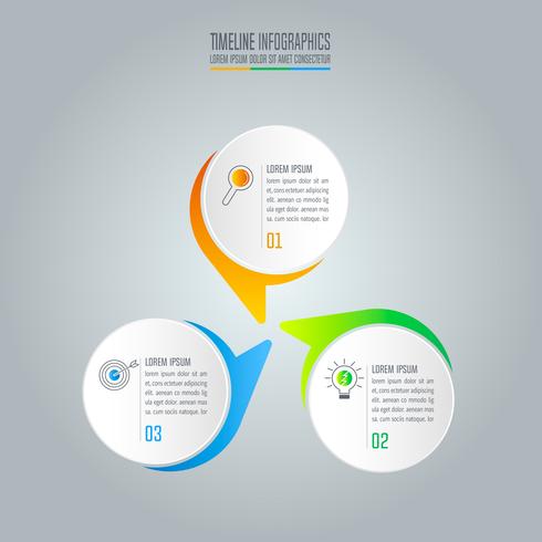 conceito de negócio de design infográfico com 3 opções. vetor