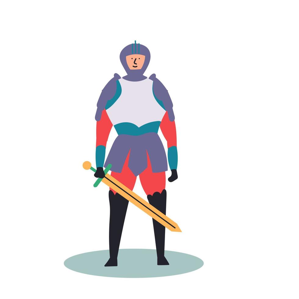 personagem fantástico de um cavaleiro com uma espada. contos de fadas vetor